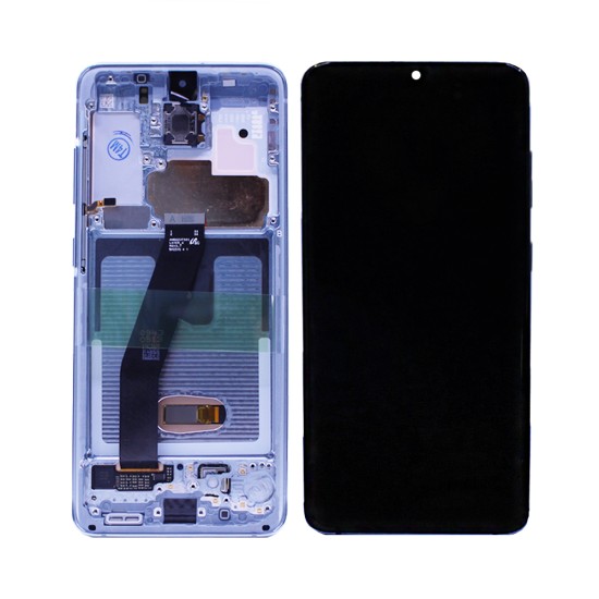Touch+Display+Frame Samsung Galaxy S20/Sm-G980/S20 5g/Sm-G981 no Camera Service Pack Cloud Blue Touch+Display+Frame Samsung Galaxy S20/Sm-G980/S20 5g/Sm-G981 no Camera Service Pack Cloud Blue
